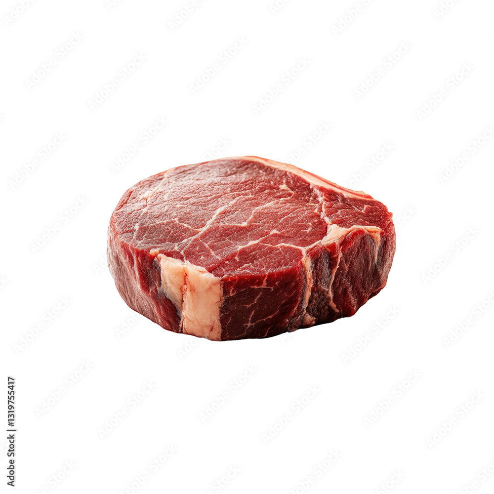 Freshly cut beef steak on a transparent background, showcasing marbling and vibrant red color, ideal for culinary preparations. Freshly cut beef steak on a transparent background, showcasing marbling and vibrant red color, ideal for culinary preparations.