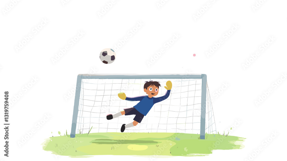 Fototapeta premium A soccer goalkeeper in action