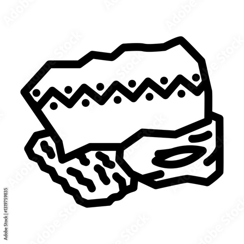 fabric scrap thrift driven fashion line icon vector illustration