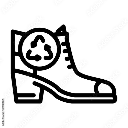 shoes recycle thrift driven fashion line icon vector illustration