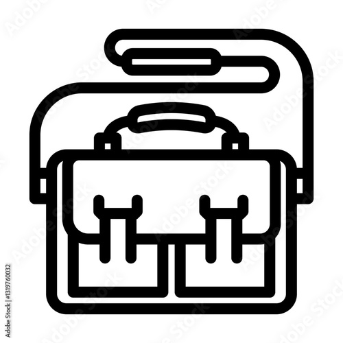 leather bag thrift driven fashion line icon vector illustration
