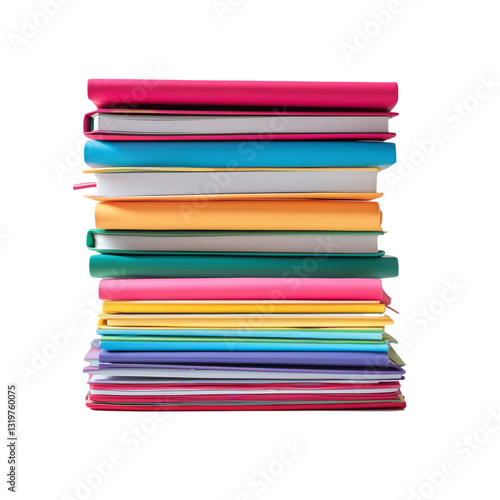 Wallpaper Mural Rainbow-Coloured Notebooks Stacked Together, Isolated on Transparent Background. Torontodigital.ca