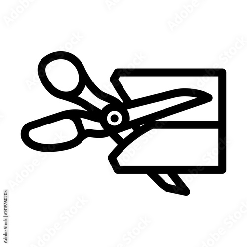 scissors cutting fabric thrift driven fashion line icon vector illustration