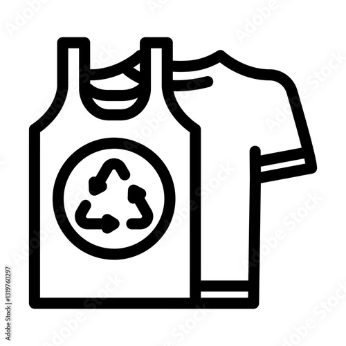 recycle clothing thrift driven fashion line icon vector illustration