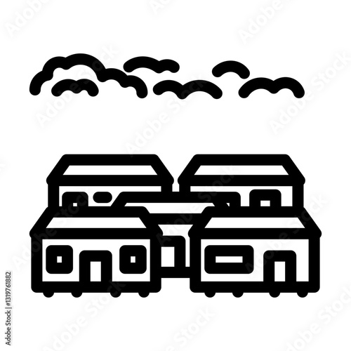 park mobile home line icon vector illustration