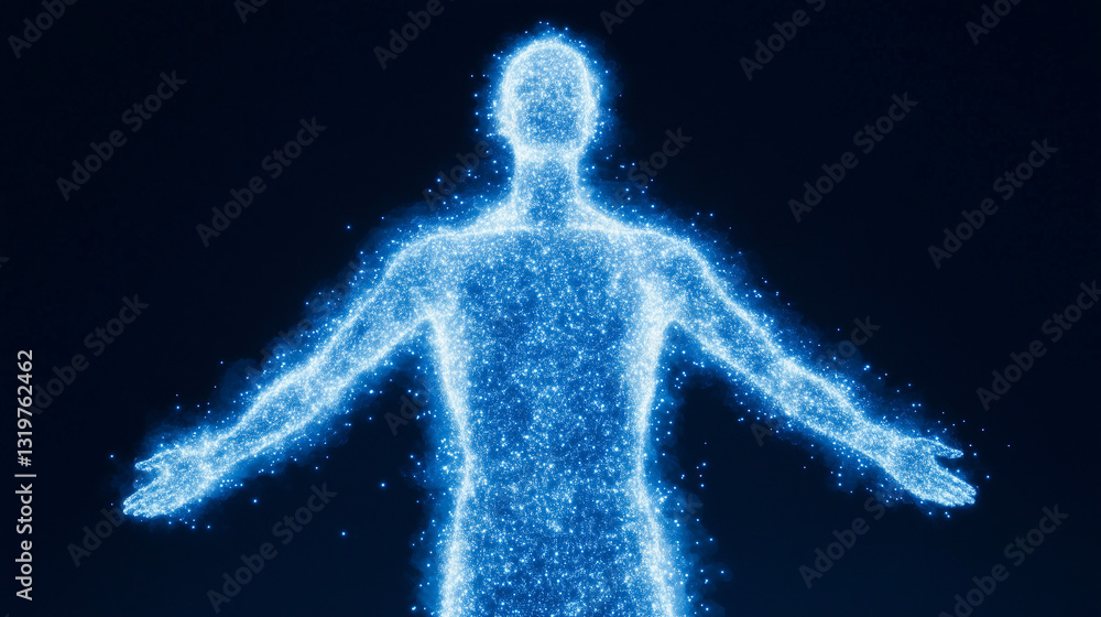 Glowing Digital Human Silhouette Glowing Digital Human Silhouette