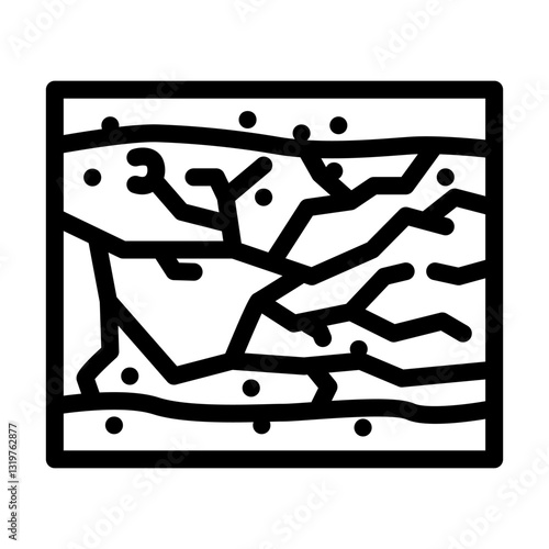 crack in ice fracture line icon vector illustration
