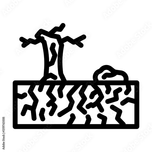 fractured earth fracture line icon vector illustration