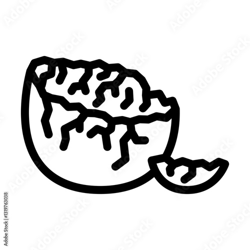 cracked eggshell fracture line icon vector illustration