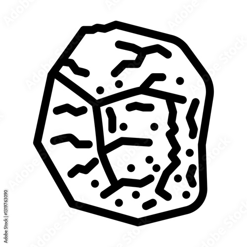 chipped stone fracture line icon vector illustration