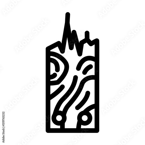 splintered wood fracture line icon vector illustration