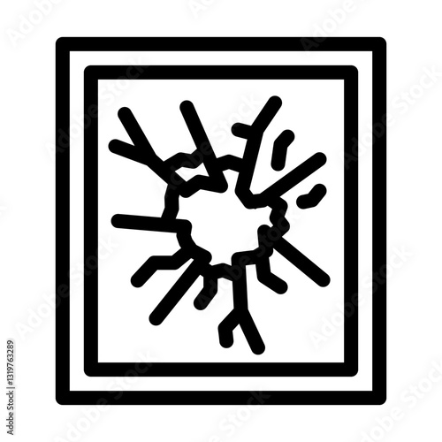 fractured glass fracture line icon vector illustration