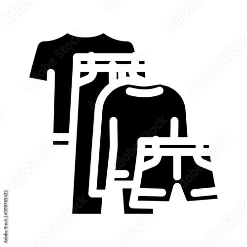 capsule wardrobe thrift driven fashion glyph icon vector illustration