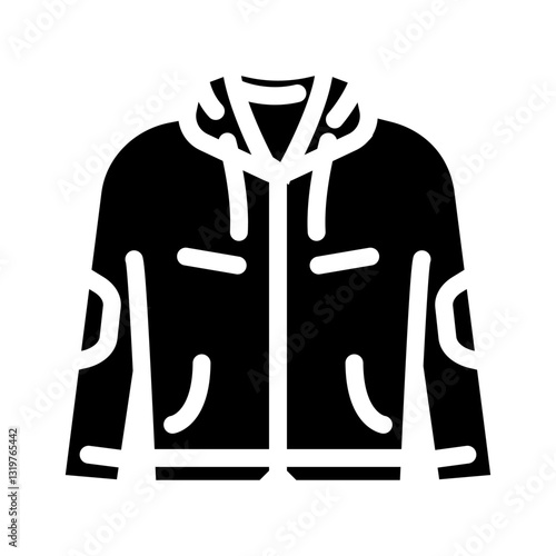 thrifted jacket thrift driven fashion glyph icon vector illustration