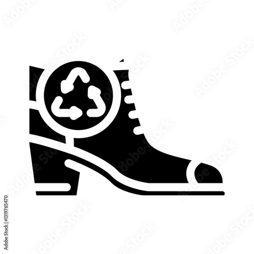 shoes recycle thrift driven fashion glyph icon vector illustration