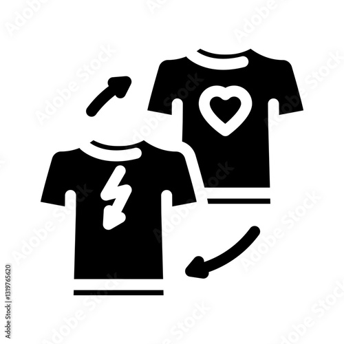 clothing swap thrift driven fashion glyph icon vector illustration