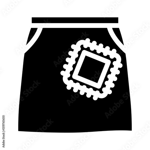 patch repair thrift driven fashion glyph icon vector illustration