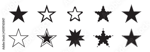 Set of line Microphone icons. Different variant podcast microphone. Karaoke mic web and mobile app icon. Voice, recording Studio Symbol collection. Logo template for many purpose. Vector illustration
