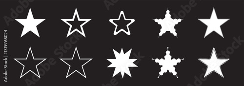 Set of line Microphone icons. Different variant podcast microphone. Karaoke mic web and mobile app icon. Voice, recording Studio Symbol collection. Logo template for many purpose. Vector illustration
