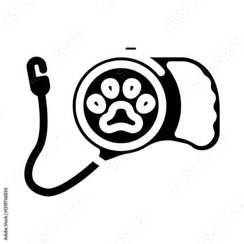 dog leash pet home glyph icon vector illustration