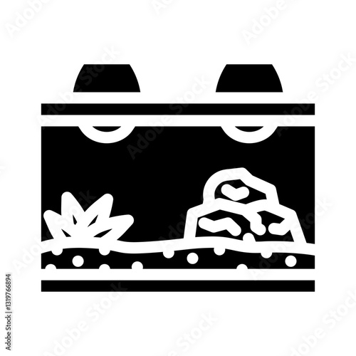 reptile terrarium pet home glyph icon vector illustration