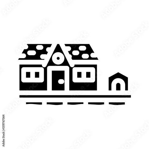 doghouse mobile home glyph icon vector illustration