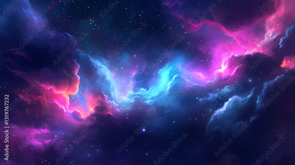 Glowing, iridescent clouds drifting across the heavens, radiant gases, glowing clouds, soft luminescence. Aurora Drift. Illustration Glowing, iridescent clouds drifting across the heavens, radiant gases, glowing clouds, soft luminescence. Aurora Drift. Illustration