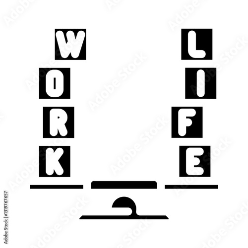 flexible work schedule hybrid work glyph icon vector illustration