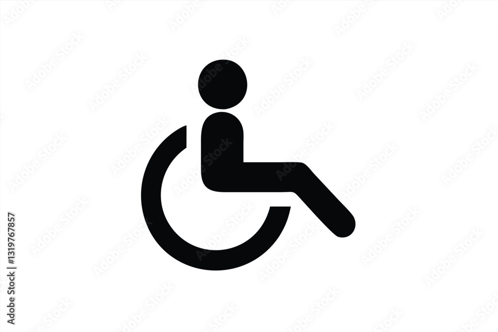 Universal symbol for accessibility in public spaces depicted Universal symbol for accessibility in public spaces depicted