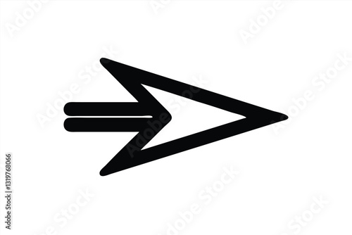 Vector illustration of a dynamic arrow design in black and white