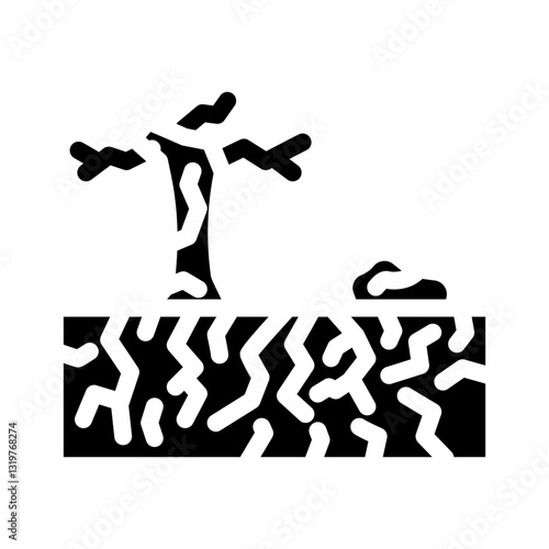 fractured earth fracture glyph icon vector illustration