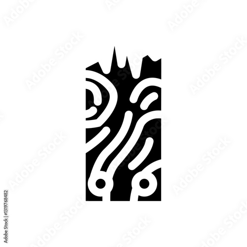 splintered wood fracture glyph icon vector illustration