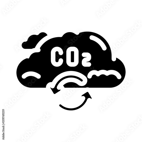 cycle carbon glyph icon vector illustration