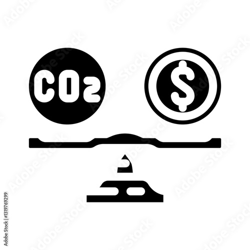 offset carbon glyph icon vector illustration