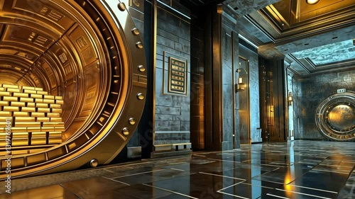 Opulent Gold Vault: A Luxurious Treasury of Precious Metal