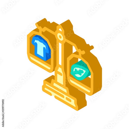 sustainable thrift driven fashion isometric icon vector illustration