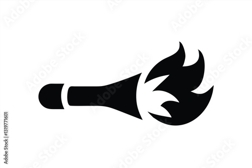 Torch with flames representing light and energy in design