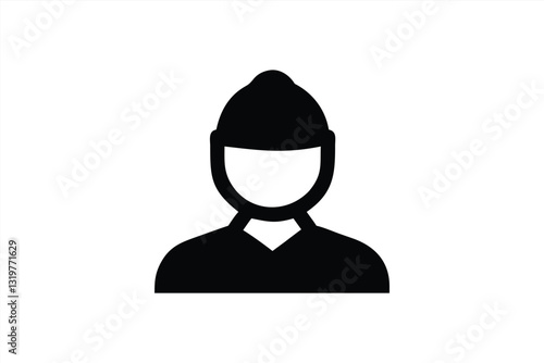 Vector illustration of a silhouette of a person wearing a hat