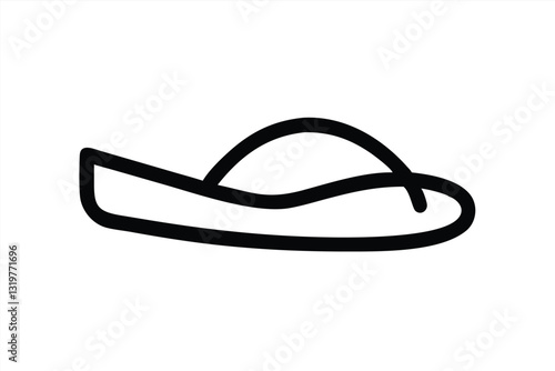 Stylized vector illustration of a simple flip flop design