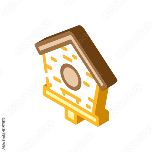 birdhouse multi species home isometric icon vector illustration