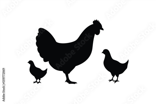 Chickens walking together in a farm setting during daytime