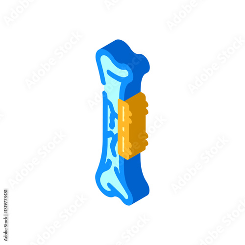 surgical pin fracture isometric icon vector illustration