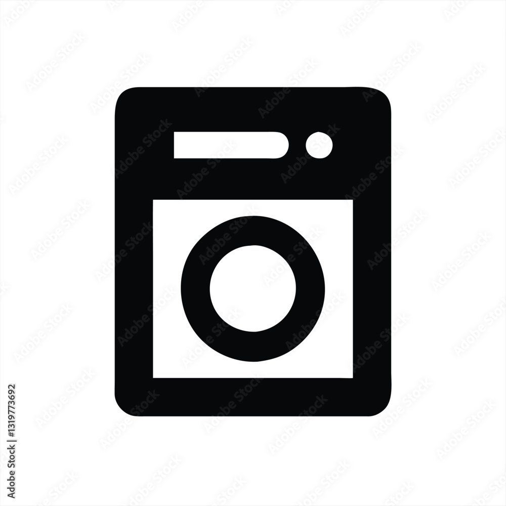 Washing machine icon design representing laundry activity at home Washing machine icon design representing laundry activity at home