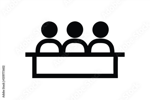 Vector illustration of three people sitting at a table