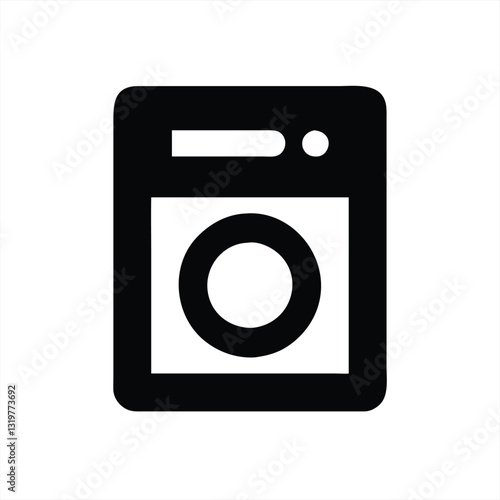 Washing machine icon design representing laundry activity at home