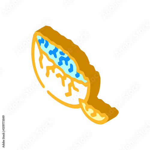 cracked eggshell fracture isometric icon vector illustration