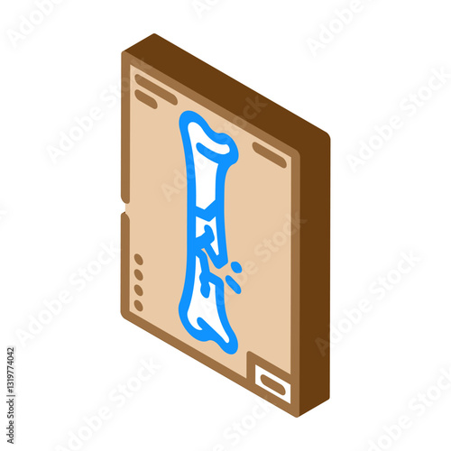 x ray of fracture isometric icon vector illustration