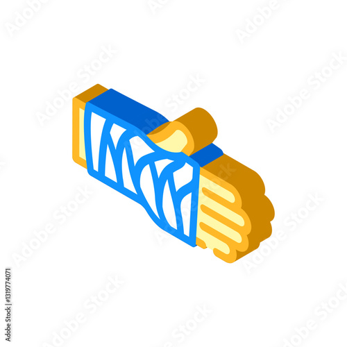cast on arm fracture isometric icon vector illustration