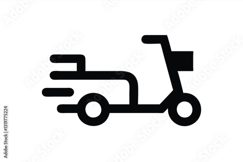 Fast delivery scooter silhouette for urban transportation needs