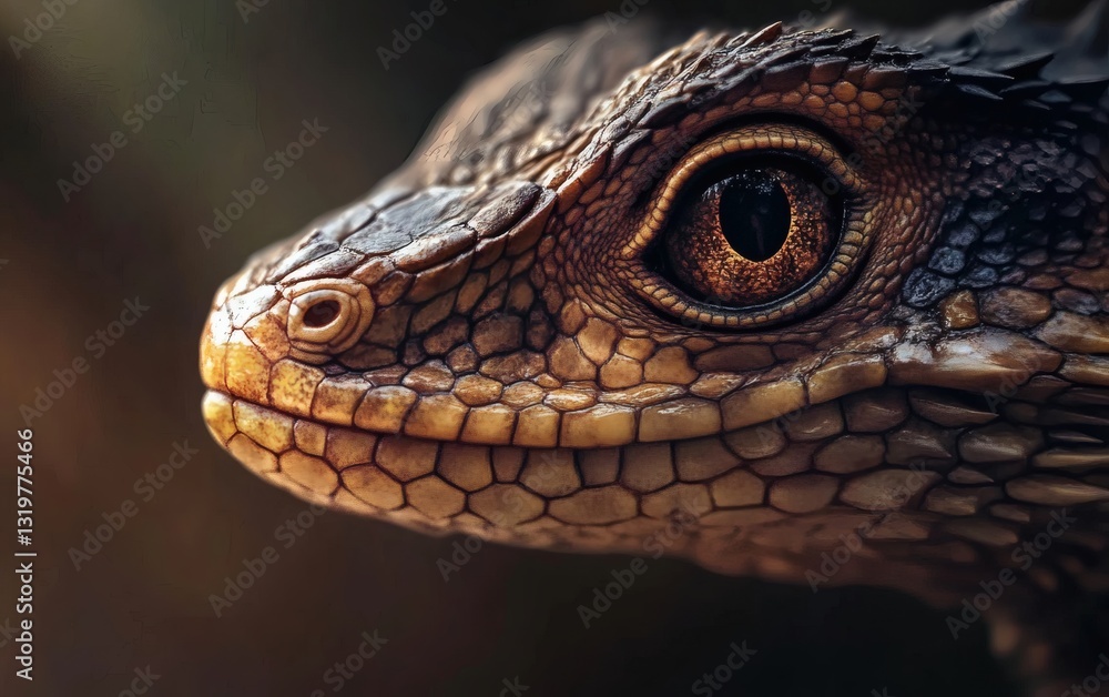 Close-Up of a Lizard’s Face, Sharp Scales, and Textured Rough Skin Close-Up of a Lizard’s Face, Sharp Scales, and Textured Rough Skin